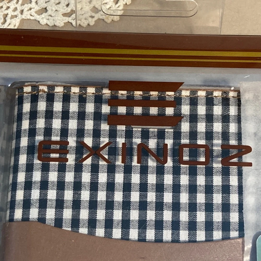 Handmade Leather iPhone 6/6s Plus Case Brown Black White Checkered Detail New
